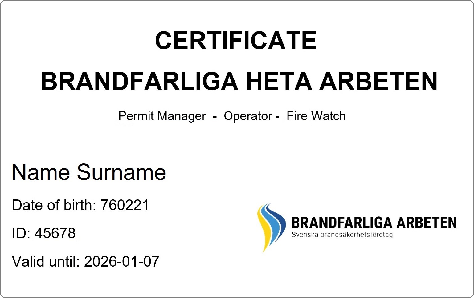 Švediški ugnies darbų mokymai sertifikatas